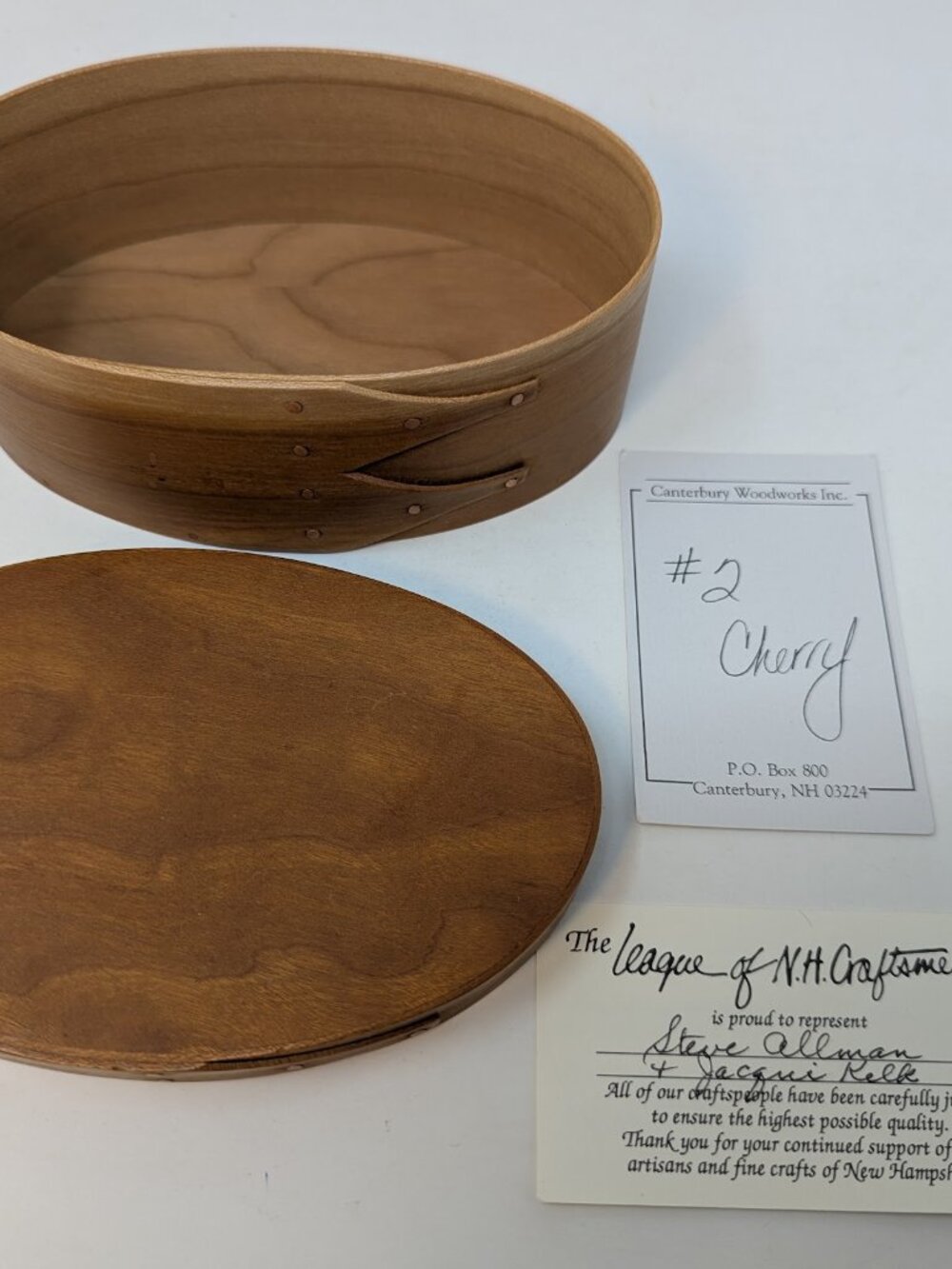 Cherry wood Shaker oval box by Canterbury Woodworks